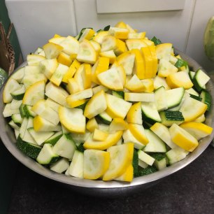 Chopped courgette
