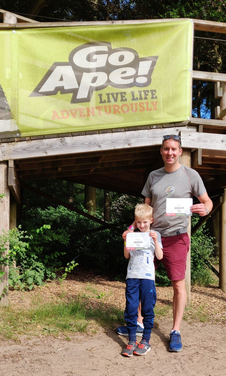 A photograph of Ollie and Rob with their certificates to prove they completed the course.